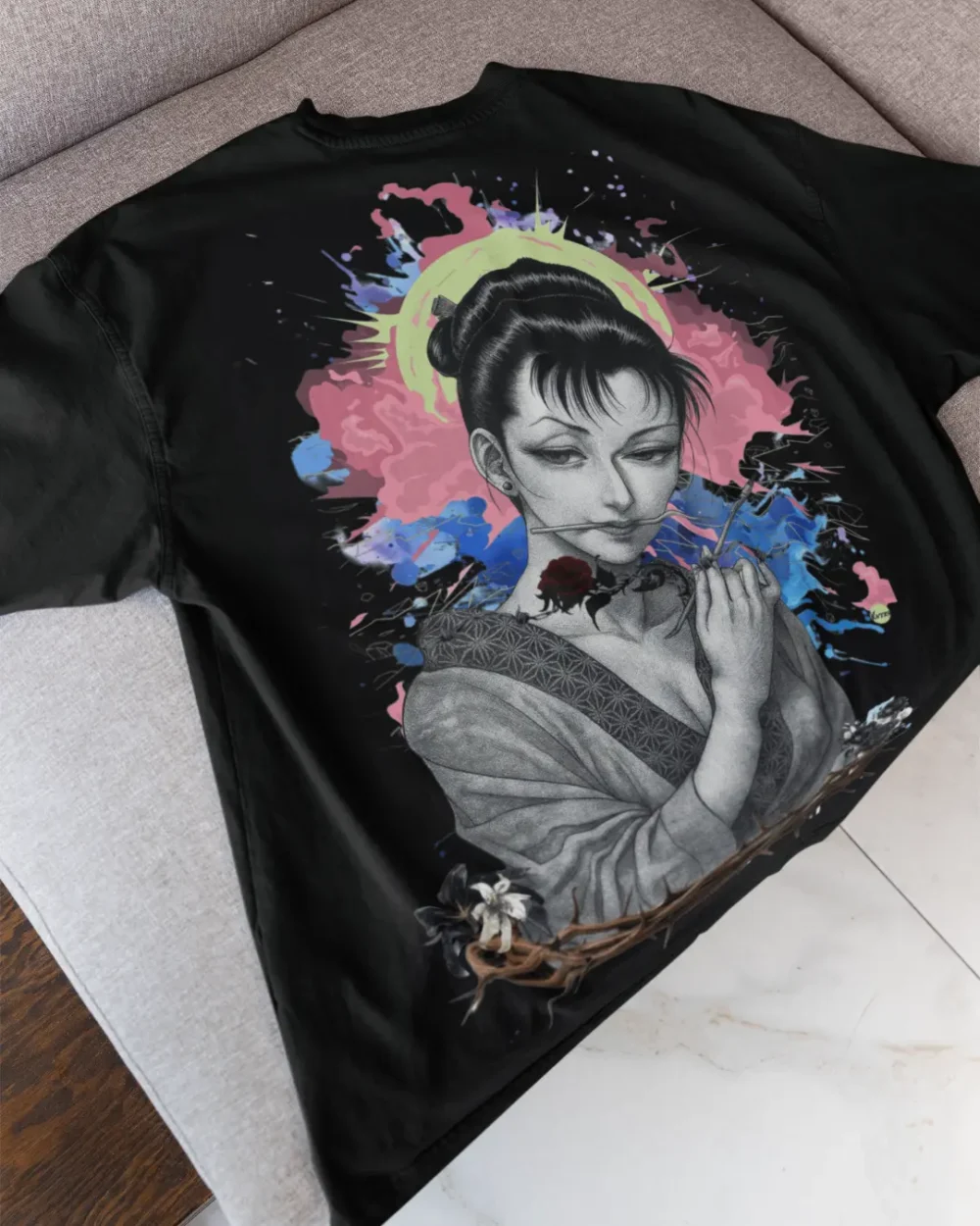 Thorned Grace Oversized Tee