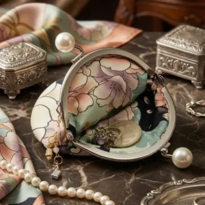 The Kuro Neko & Flora Pearl Gamaguchi Pouch (Limited Pre-Order)