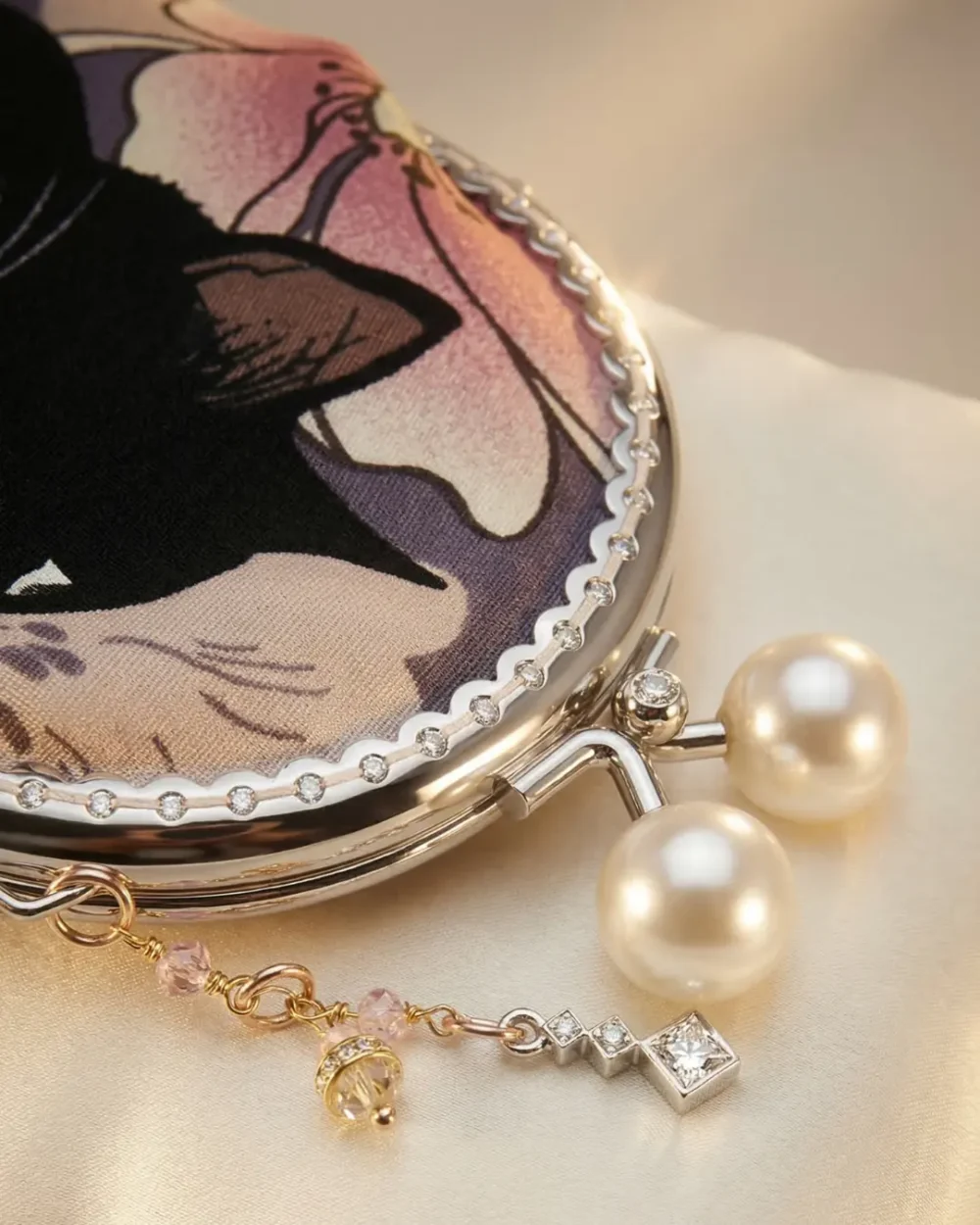 The Kuro Neko & Flora Pearl Gamaguchi Pouch (Limited Pre-Order)