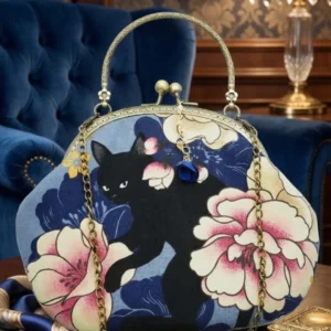 Kuro Neko Gamaguchi Shoulder Bag