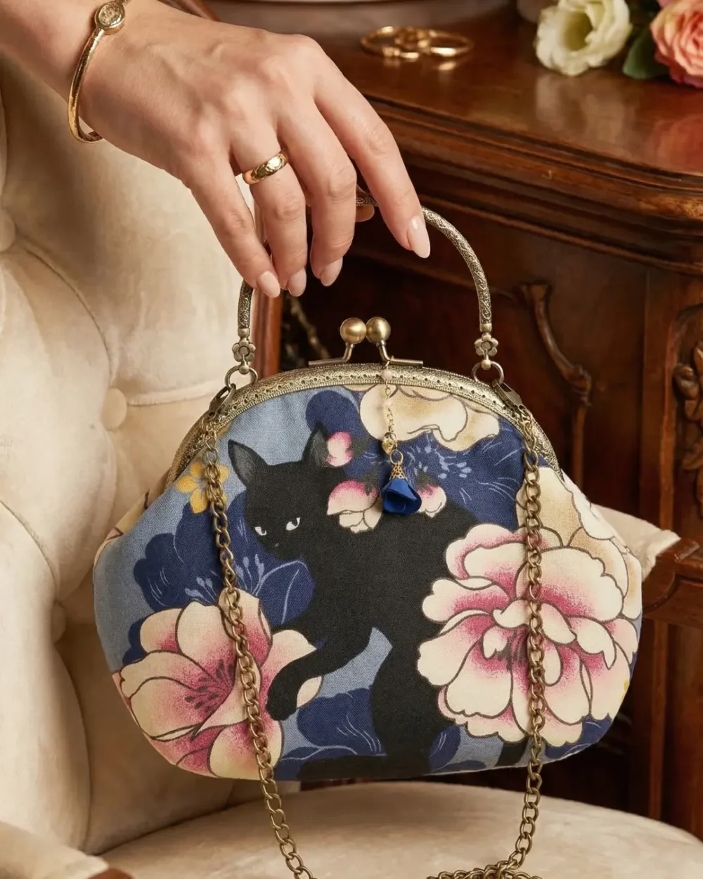 The Kuro Neko & Flora Authentic Gamaguchi Bag (Limited Pre-Order)