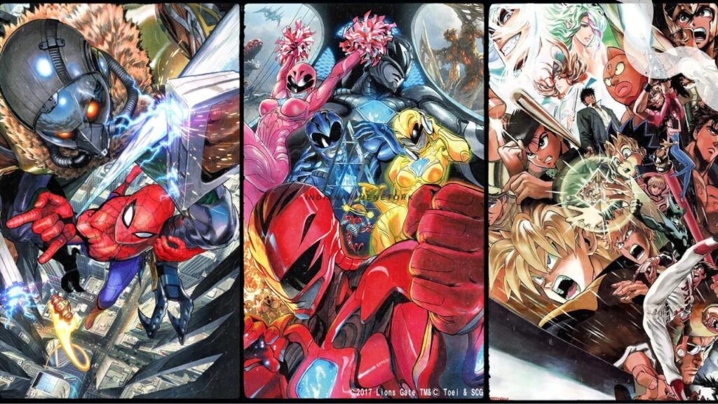 Spiderman, Shounen Charcters, Power Ranger artwork by Yusuke Murata